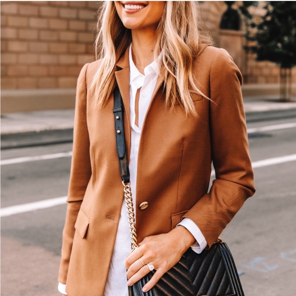 J. Crew Regent Camel Wool Blend Blazer Size 4